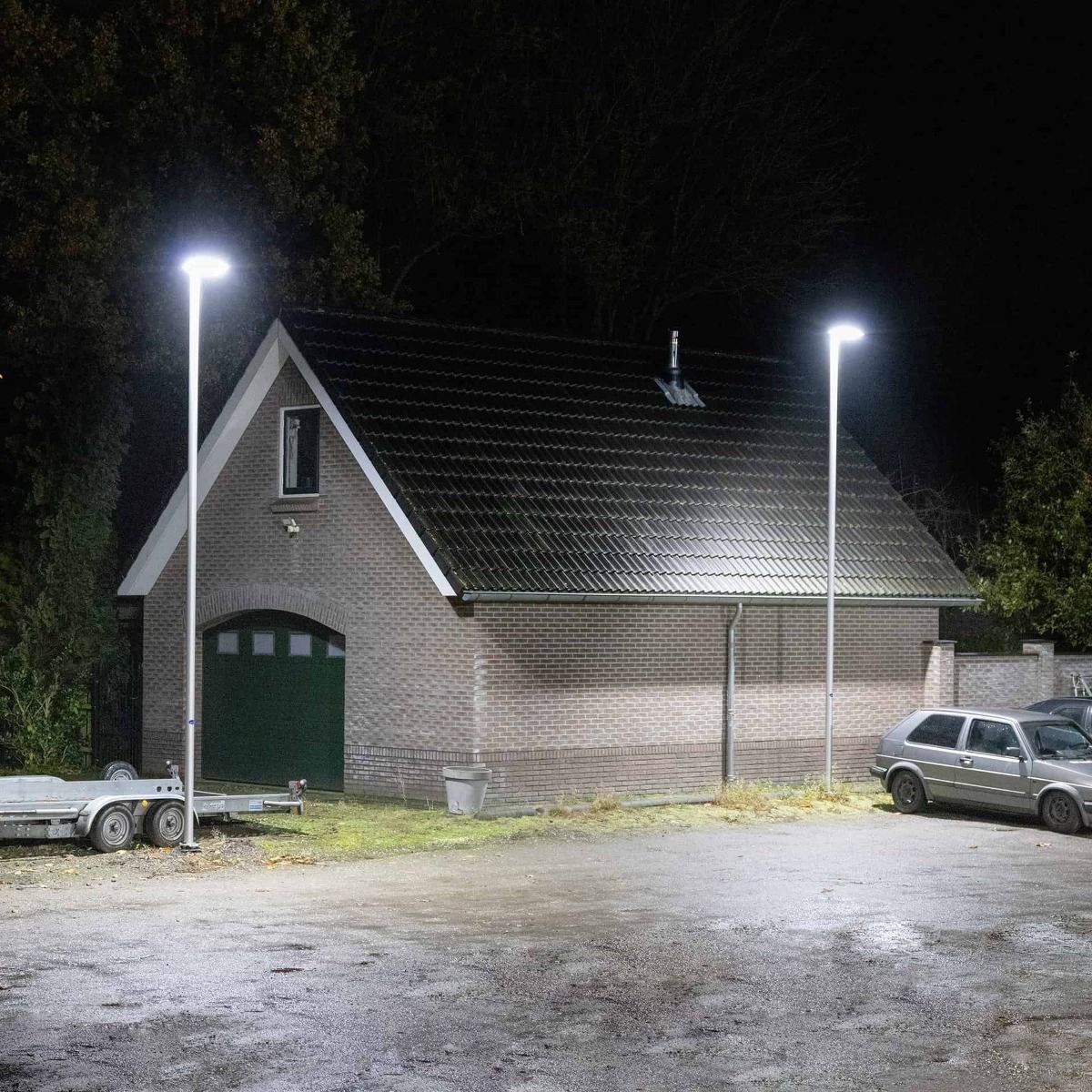 Aluminium-Lichtmast 6 Meter mit Standard-LED-Flutlicht