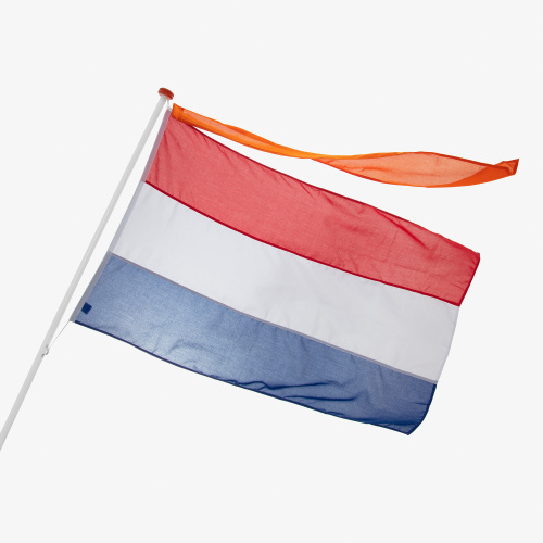 Fahnenstange Komplettset mit niederländischer Flagge und orangefarbenem Wimpel